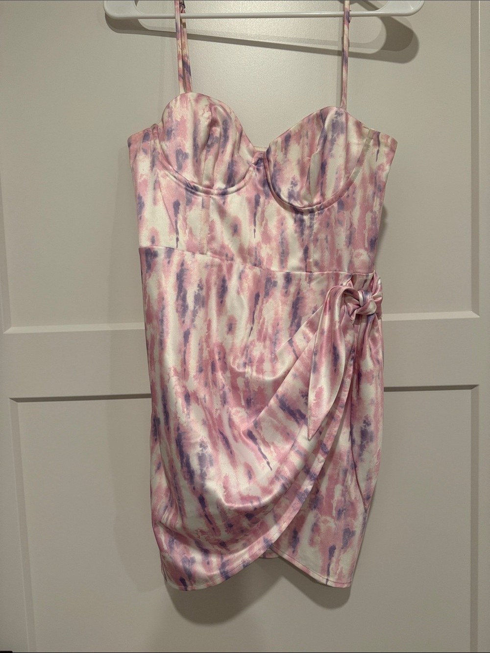 Michael Costello Pink Lavender Satin Mini Dress